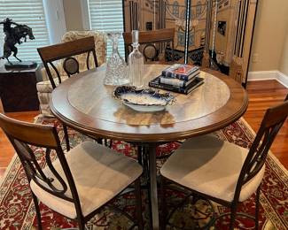 High top table and four chairs