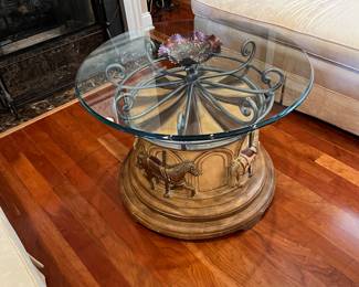 Carousel cocktail table that spins