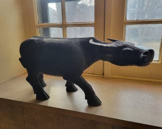 Carved Water Buffalo. 