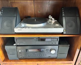 Part of the Amazing Collection of Electronics Available Including a Sony Turntable System PS-T33, AR Powered Partner 570 Loudspeaker System, Nakamichi CD Player and 2 and Bang & Olufson Speakers.