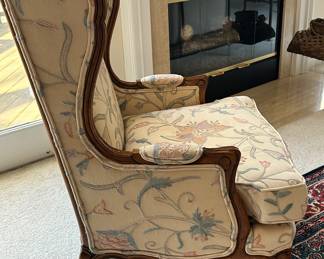 Side View of the Outstanding Custom Wing Back Chair.