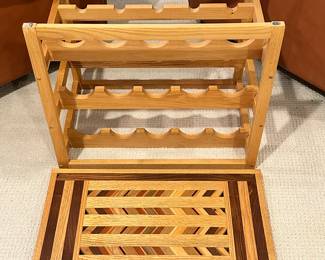 Wooden Wine Rack Shown with Tray Top Removed.