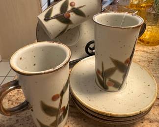 Classic Otagiri Irish Coffee Cups & Saucers "Bittersweet", Set of 4
