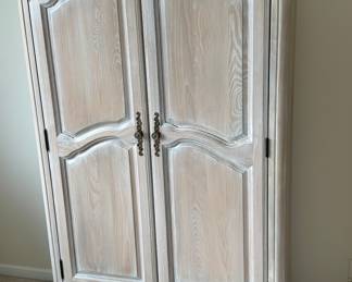 Beautiful Davis Cabinet Company Solid Wooden Wardrobe (Nashville, TN) with Brass Hardware, 39"W x 19"D x 69"H.
