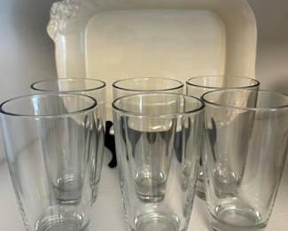 Gorgeous 11.5" x 9" Casafina Cara Madeira Harvest Baking Dish and Gorgeous Everyday Glasses.
