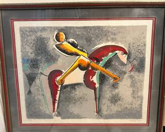 Marino Marino (Italy, 1901-1980) Signed and Numbered Lithograph, Painted Wood Frame & Double Matted, 27" x 23".