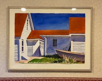 Signed Sandy Soloman (New Jersey) Lovely Watercolor on Parchment.
49.5" x 37.5"