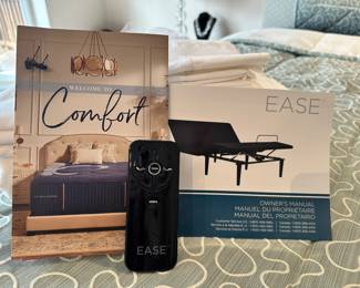 Manuals and Remote for the Like New Ease Mattress and Adjustable King Sized Frame.