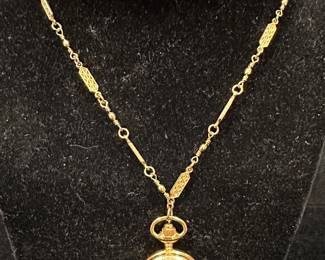 Stunning Gruen Ladies Pocket Watch on Long Chain.