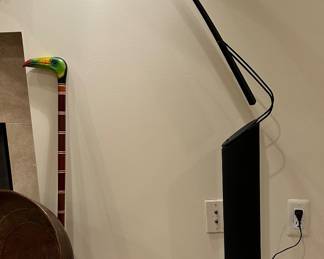 Vintage Black Mario Barbaglia Italian "Dove" Reading Swivel Floor Lamp