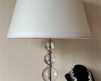 Detailed View of the Robert Abbey Crystal "Venus" Table Lamp, Two Available.