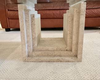 Detailed View of the Italian Diapason Cattelan Italia Travertine Stepped Base STUNNING!.