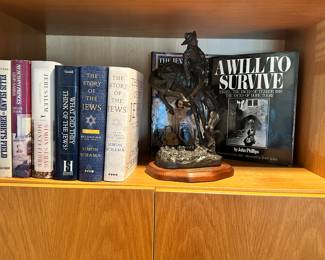 Part of the Great Judaica Literature Available Shown with a Remington Bronze "Bronco Buster".