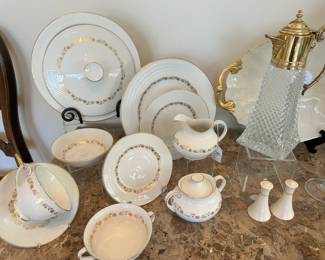 Beautiful Royal Doulton "Fairfax" Bone China 7 Piece Place Setting for 12 Available! Includes a Covered Casserole Dish and the Creamer and Sugar