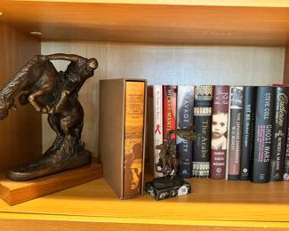 Numbered Austin Productions L972 Horse Stallion Broc Rider Statue on Wooden Base by Artist Herr, 12"H.