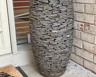 One of a Pair of Stone and Cement Planters Available, 24".