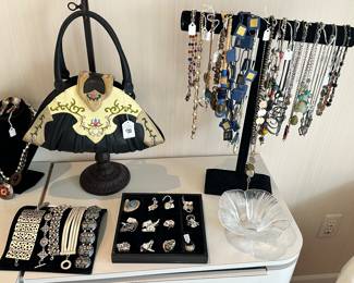 Part of the Amazing Jewlery Collection Shown with a Oovo Silk & Hand Embroidered Hand Bag.