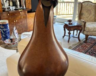 Stunning Kim Obrzut Signed "The Shell of Woman" Bronze Hopi Woman on Swivel Base.