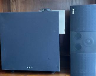 Fantastic Paradigm Defiance X-10 Subwoofer and a B&W Center Speaker.