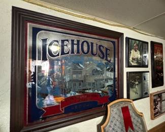 collection of vintage beer signs and lights