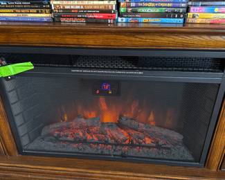 media cabinet with fireplace