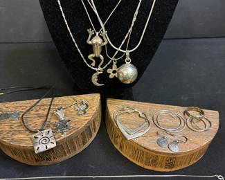 Stering Pendant Necklaces Earrings And Rings