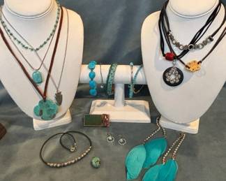 Blue Stone Jewelry Leather Corded Pendant Necklaces and More