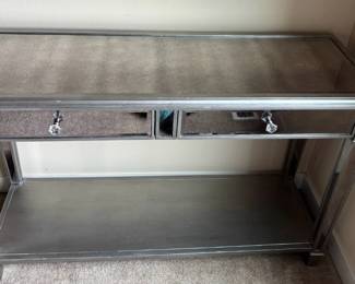 Contemporary Mirrored Glass EntryConsole Table