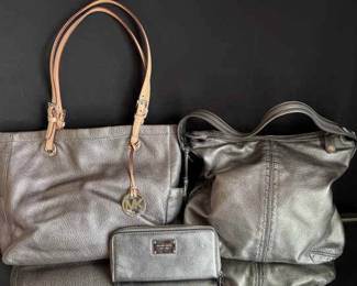 Michael Kors Silver Tote and Silver Studded Shoulder Bag