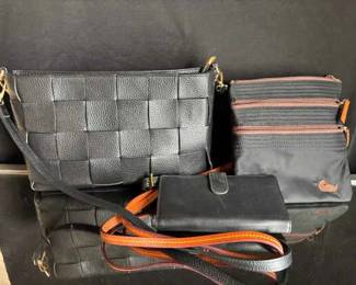Anna Paolo Woven Leather Crossbody Purse And Dooney Bourke Crossbody