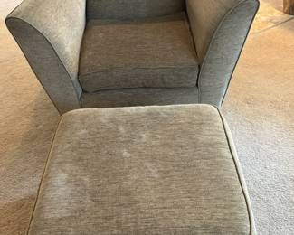 Pair Of Club Chairs And Ottoman