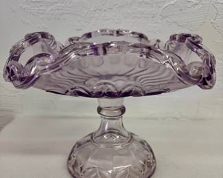 Pale Lavender glass footed compote