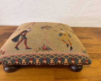 Made in France Tapestry Footed Ottoman 
