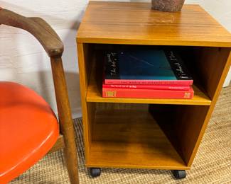 Teak Side Table with Casters 