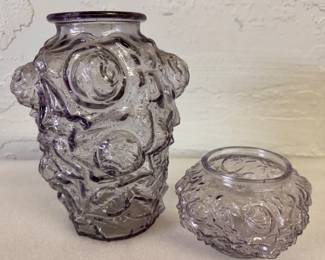 Goofus Glass Vase & Jar 