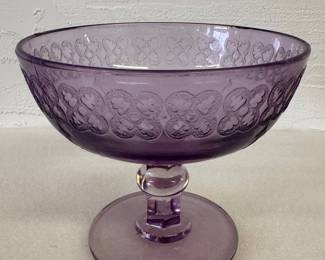 4 Leaf Clover Purple glass compote