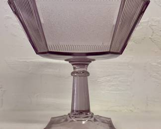 Antique Derby Pleat & Panel Open Compote light purple glass