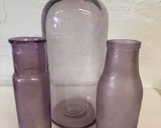 Purple Glass antique Jars / Bottles