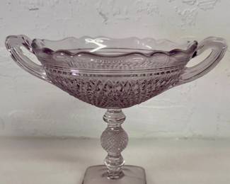 Light Lavender glass Handles compote 