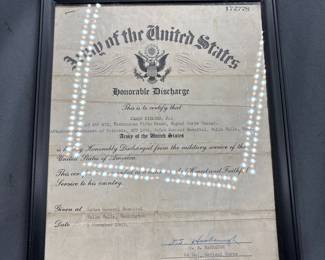 WWII US Honorable Discharge Paper