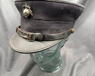 Spanish American War P1904 Marine Visor Cap With Replaced Eagle