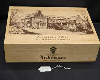 Vintage Wood Anheuser And Fehrs German Wine Box