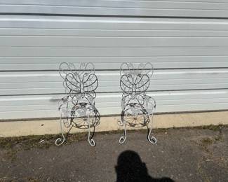 Metal butterfly plant stands