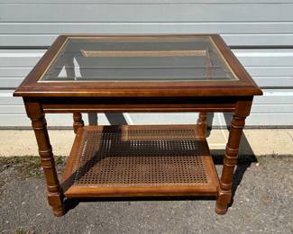 Vintage table with Cane bottom