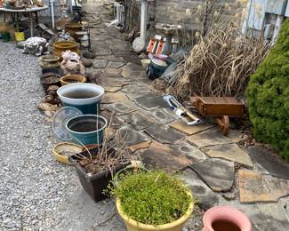 Planters , Sheppard hooks , yard decorations etc 