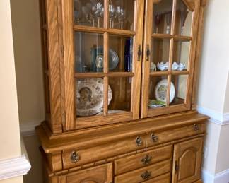 Solid oak China cabinet 