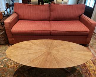 Manhattan Track Arm Sofa, Sentry Salsa and Oval Wooden Coffee Table