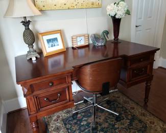Desk and MCM Style Rolling Desk Chair