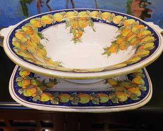 Italian Pottery Bowl and Tray