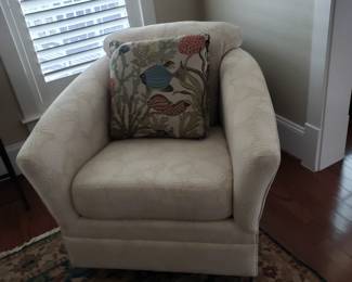 Pair of Barrel Swivel Glider Chair, Nikki Straw